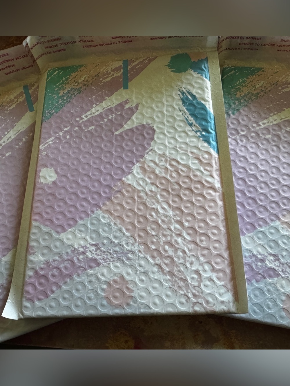 Abstract Pastel Padded Mailers 6x10” - Set of 10